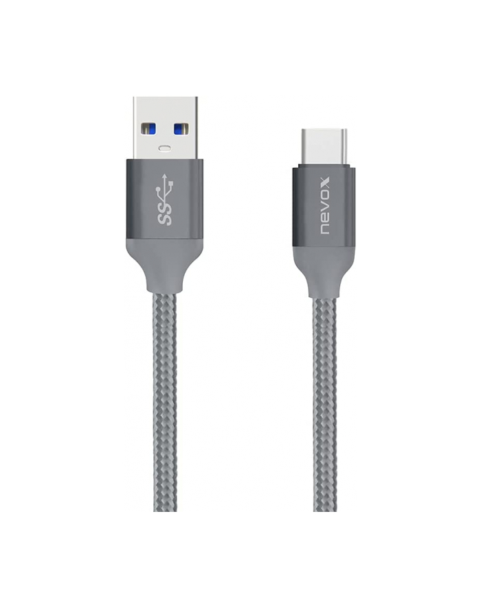 Nevox Cable USB Type C > USB 3.0 (silver, 1 meter, braided nylon sleeve) główny