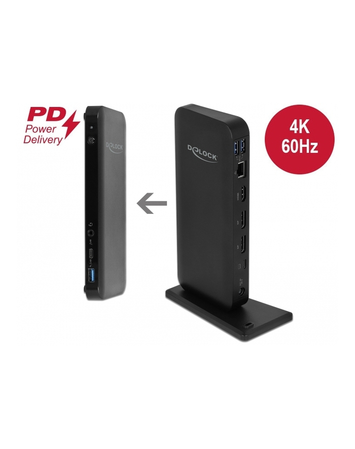 DeLOCK USB Type-C docking station (Kolor: CZARNY, DisplayPort, HDMI, USB-C, USB-A) główny