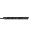 Brennenstuhl Alu-Line 19  12-way, power strip (Kolor: CZARNY/silver, 1U, IEC connector) - nr 8