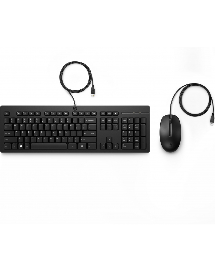 HP 225 Wired Mouse and Keyboard Desktop Set (Black) / układ niemiecki DE / QWERZ główny