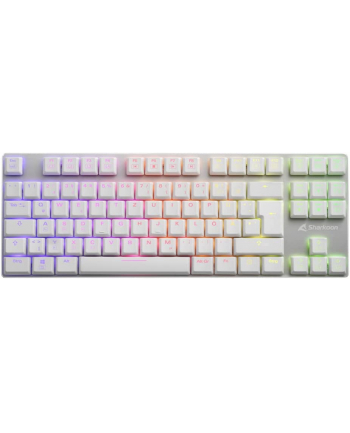 D-E layout - Sharkoon PureWriter TKL RGB, gaming keyboard (Kolor: BIAŁY, Kailh Choc Low Profile Red)