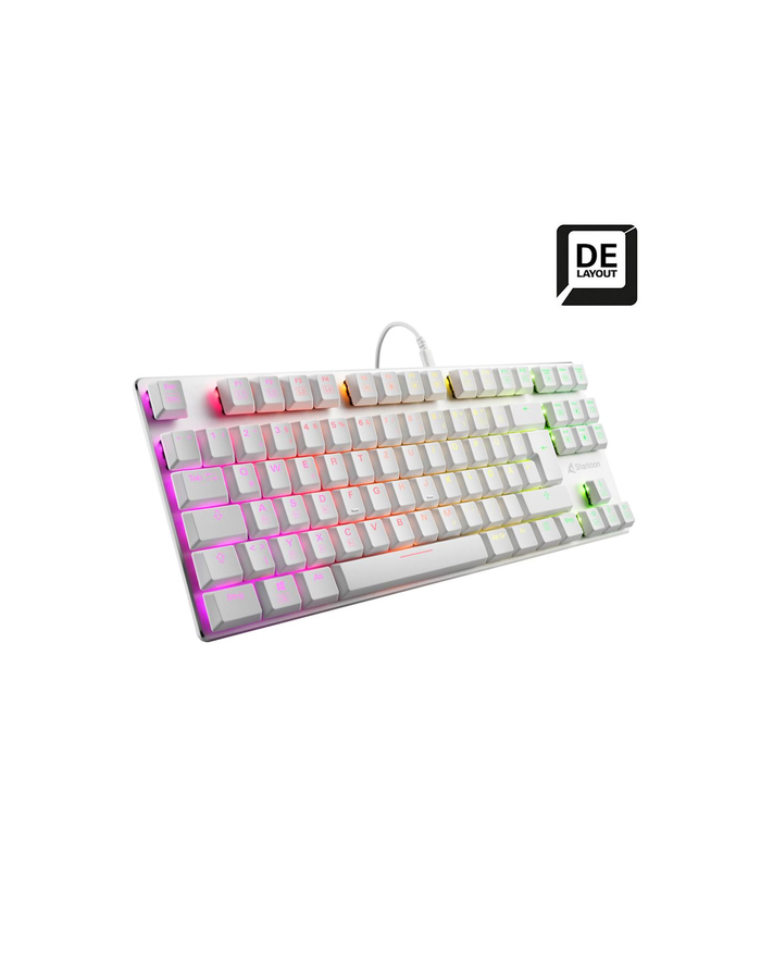 D-E layout - Sharkoon PureWriter TKL RGB, gaming keyboard (Kolor: BIAŁY, Kailh Choc Low Profile Red) główny