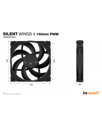 Be quiet! Silent Wings 4 PWM 140x140x25, case fan (Kolor: CZARNY)