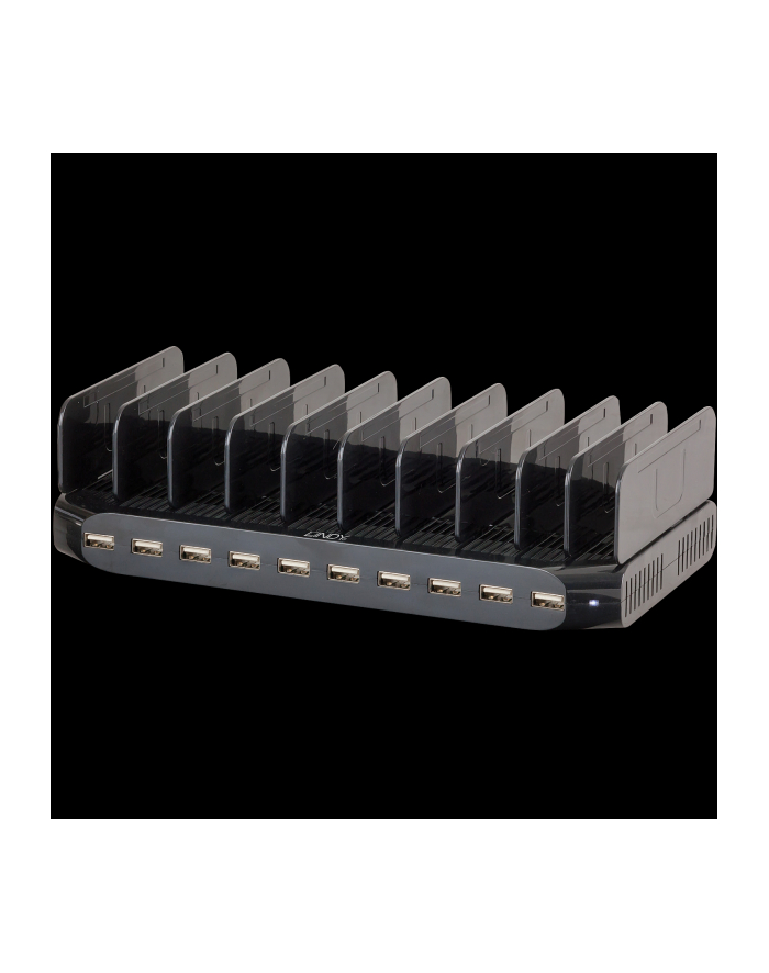 Lindy 10 port USB charging station (Kolor: CZARNY, charges up to 10 tablets and/or smartphones simultaneously) główny