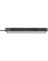 Brennenstuhl Alu-Line 19  12-way, power strip (Kolor: CZARNY/silver, 1U, IEC connector) - nr 8