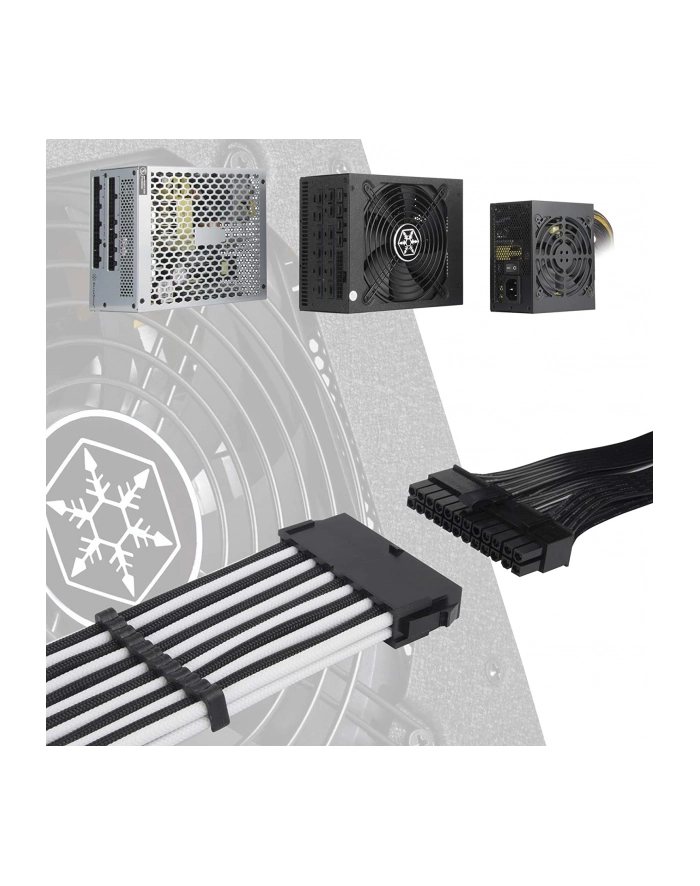 silverstone technology SilverStone ATX extension cable SST-PP07E-MBBW (Kolor: CZARNY/Kolor: BIAŁY, 30cm) główny
