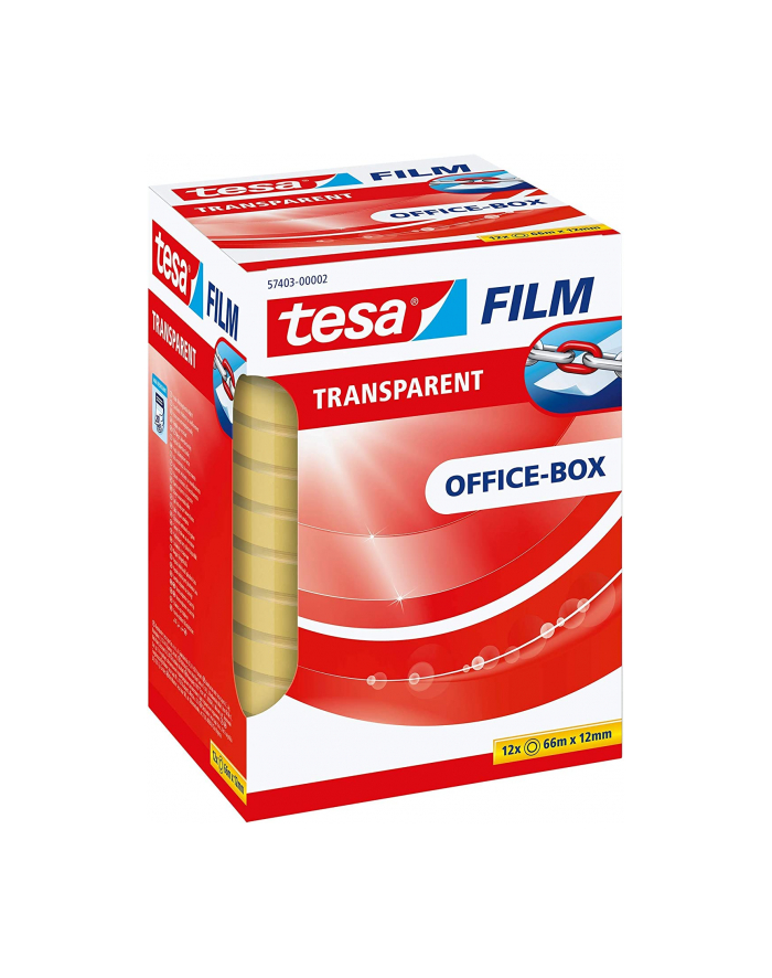 Tesa tesafilm transparent, 12 rolls, 12mm, office box, adhesive tape (transparent, 66 meters) główny