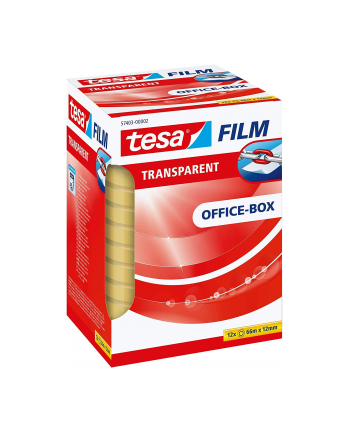 Tesa tesafilm transparent, 12 rolls, 12mm, office box, adhesive tape (transparent, 66 meters)
