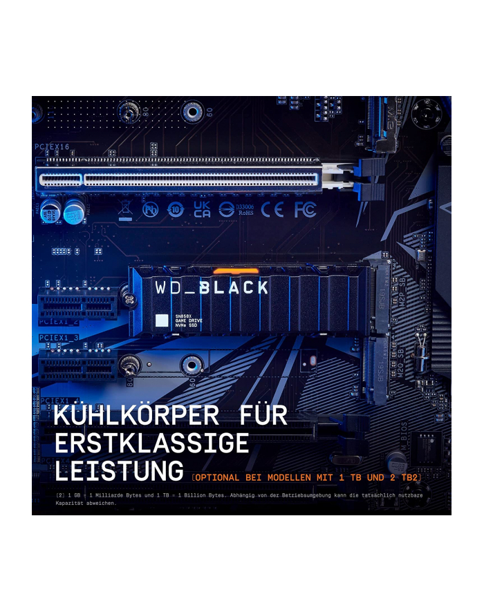 western digital WD Black SN850X NVMe SSD 2 TB (Kolor: CZARNY, PCIe 4.0 x4, NVMe, M.2 2280, heatsink) główny