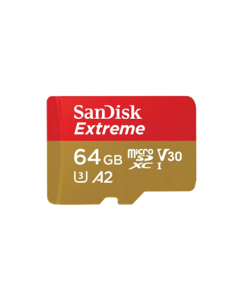 SanDisk Extreme 64 GB microSDXC, memory card (UHS-I U3, Class 10, V30, A2)