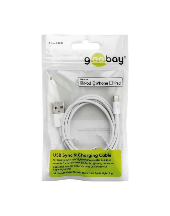 goobay Lightning - USB charging and synchronization cable (Kolor: CZARNY, 1 meter) główny
