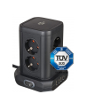 Brennenstuhl socket tower 8-way in 45 arrangement, socket strip (Kolor: CZARNY, 4x USB) - nr 1