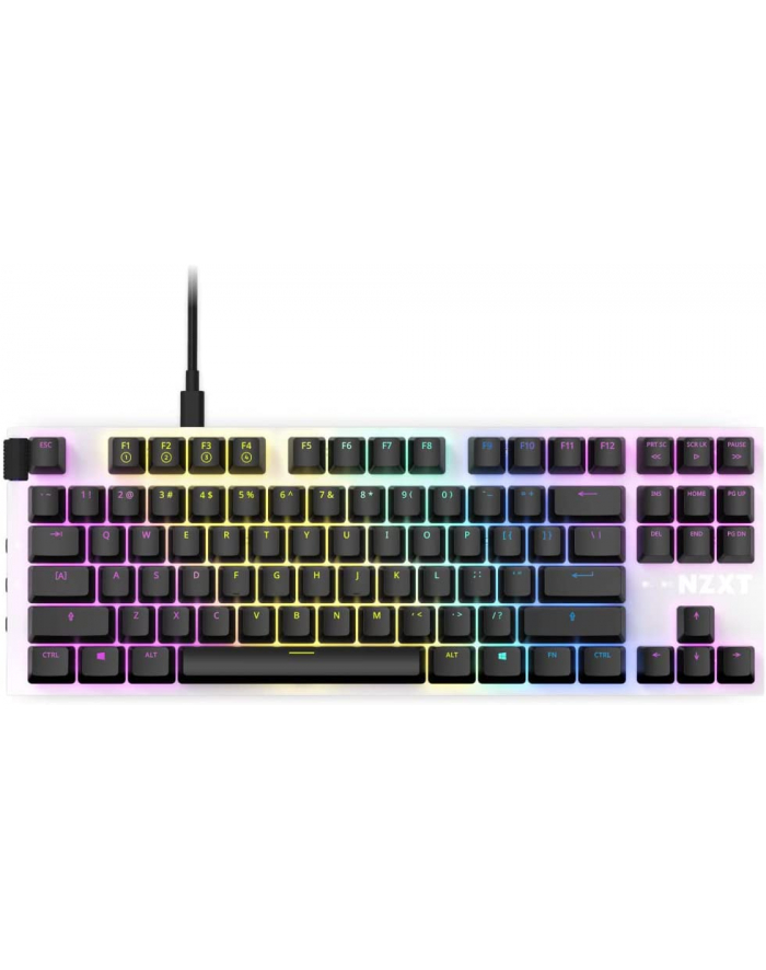 D-E layout - NZXT FUNCTION TENKEYLESS, gaming keyboard (Kolor: BIAŁY/Kolor: CZARNY, Gateron Red, hot-swap) główny