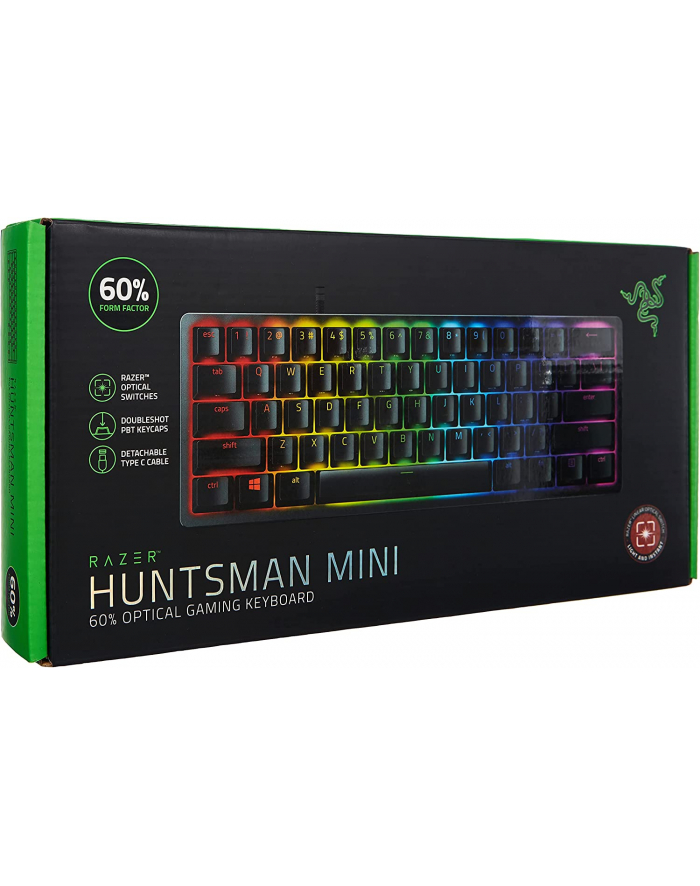 D-E layout - Razer Huntsman Mini, gaming keyboard (Kolor: CZARNY, Razer Linear Optical (Red)) główny