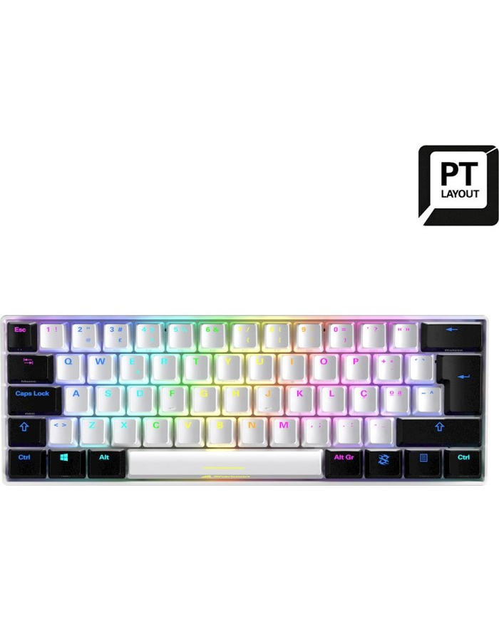 PT layout - Sharkoon SKILLER SGK50 S4, gaming keyboard (Kolor: BIAŁY/Kolor: CZARNY, Kailh Red) główny