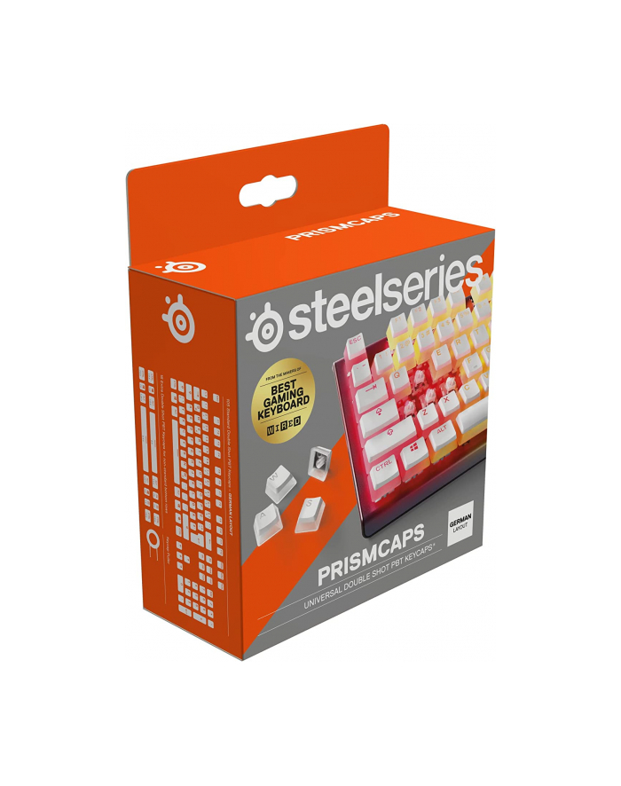 SteelSeries PrismCaps , keycap (Kolor: BIAŁY/transparent, D-E layout) główny