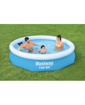 Bestway Fast Set above ground pool, 305cm x 66cm, swimming pool (blue/Kolor: BIAŁY)