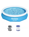 Bestway Fast Set above ground pool set, 305cm x 66cm, swimming pool (blue/Kolor: BIAŁY, with filter pump) - nr 1