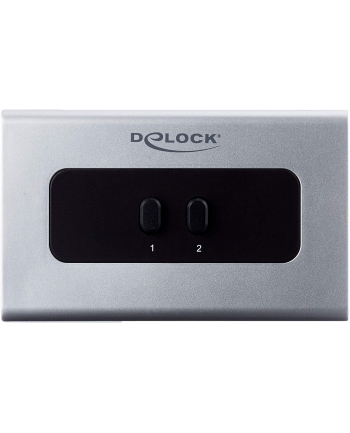 DeLOCK switch jack 3.5mm 2 port manual bidirectional, switch (grey/Kolor: CZARNY)