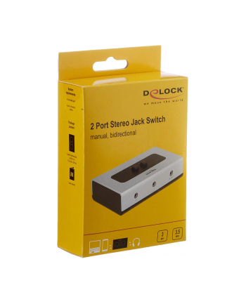 DeLOCK switch jack 3.5mm 2 port manual bidirectional, switch (grey/Kolor: CZARNY)