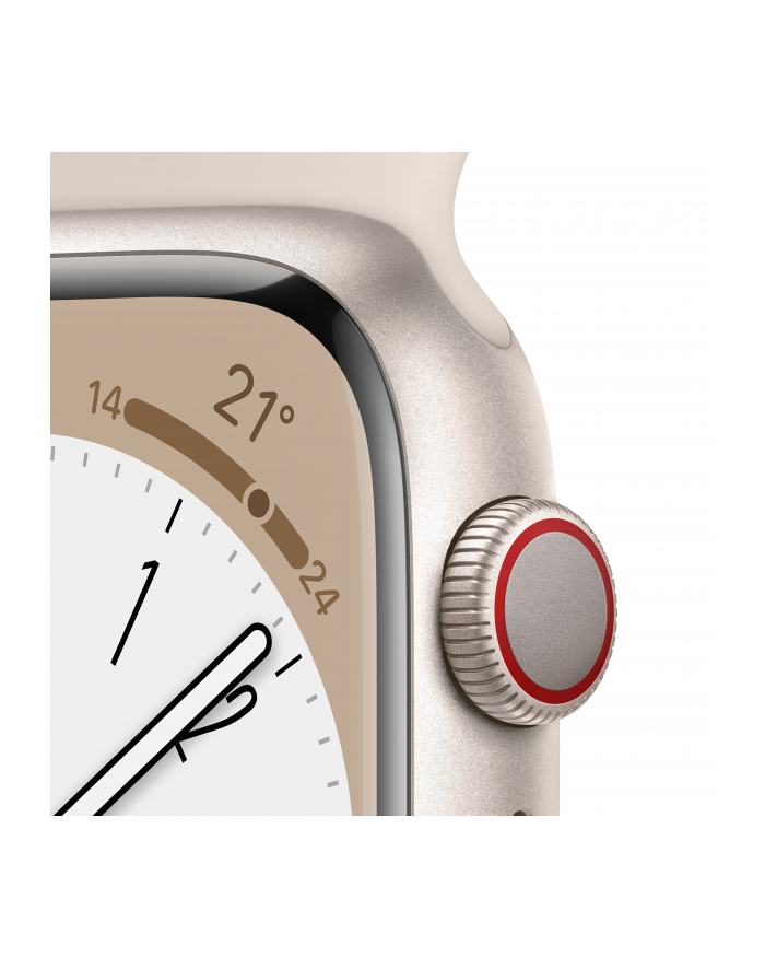 Apple Watch Series 8, Smartwatch (Kolor: BIAŁY/Kolor: BIAŁY, 41 mm, sports bracelet, aluminum housing, LTE) MNHY3FD/A główny