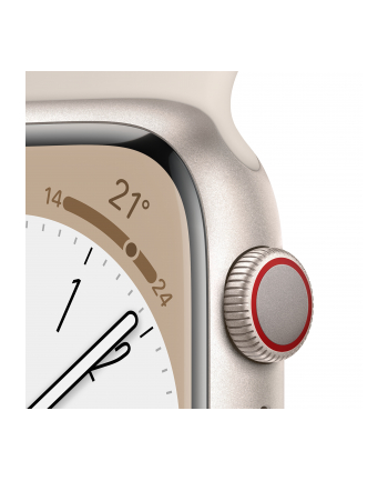 Apple Watch Series 8 Smartwatch (Kolor: BIAŁY, 45mm, Aluminium, Sport Band) MNK73FD/A