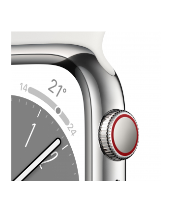 Apple Watch Series 8 Cell Smartwatch (Kolor: BIAŁY, 45mm, Edelstahl, Sport Band) MNKE3FD/A