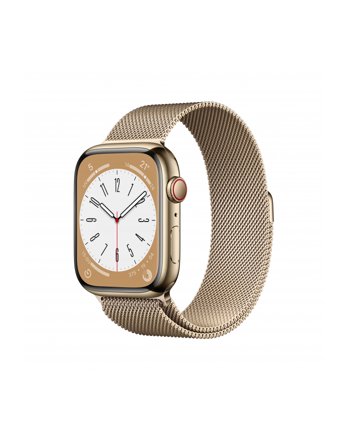 Apple Watch Series 8 Cell Smartwatch (milanese gold, 45mm, Stainless Steel, 4G) MNKQ3FD/A główny