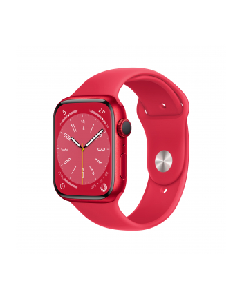 Apple Watch Series 8 Smartwatch (red, 45mm, Sport Band, Aluminum Case) MNP43FD/A