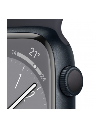 Apple Watch Series 8 Smartwatch (midnight blue/Kolor: CZARNY, 41mm, Sport Band, Aluminum Case) MNP53FD/A
