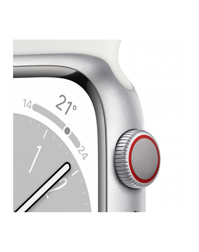 Apple Watch Series 8 Smartwatch (srebrno/biały, 41 mm, sports bracelet, aluminum housing, LTE) MP4A3FD/A główny