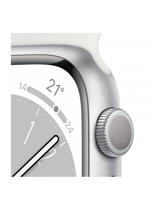 Apple Watch Series 8 Smartwatch (srebrno/biały, 45mm, Sport Band, Aluminum Case) MP6N3FD/A główny