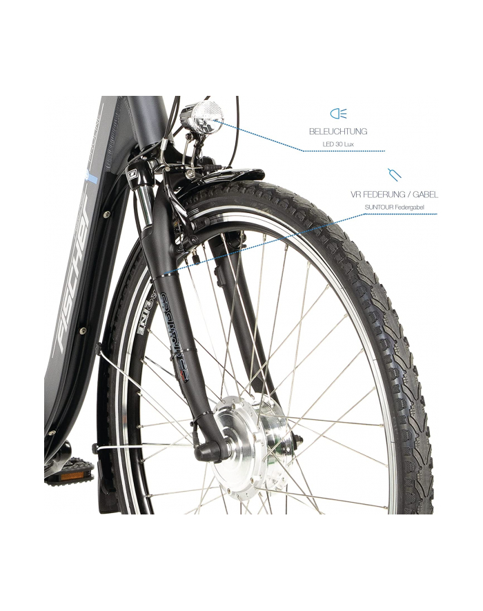 fischer die fahrradmarke FISCHER Bicycle CITA ECU 1401 (2022), Pedelec (anthracite, 44 cm frame, 28) główny
