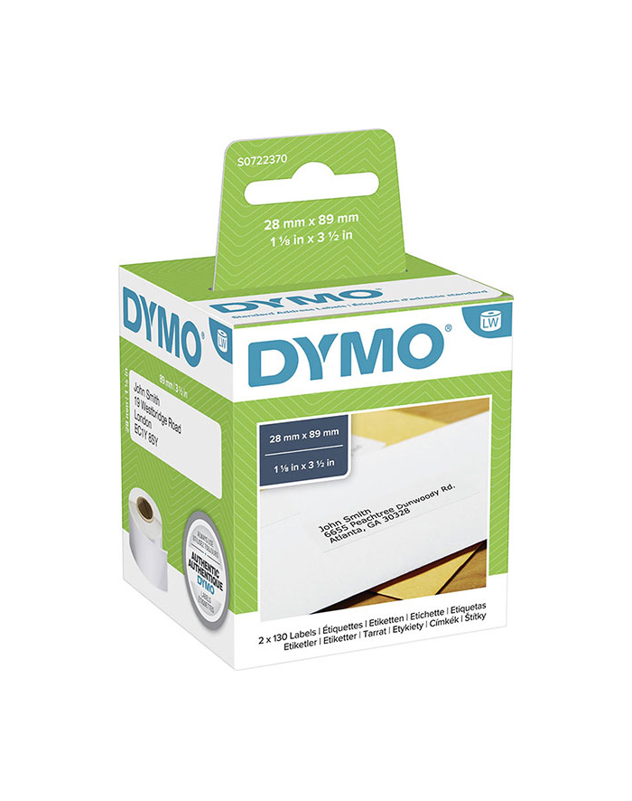 Etykiety Dymo EL40/EL330 adresowe 89x29mm 2x130szt. główny