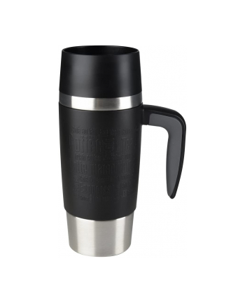 Emsa TRAVEL MUG Classic Handle thermal mug 0.36 liters (Kolor: CZARNY/stainless steel, with handle and QUICK PRESS closure)