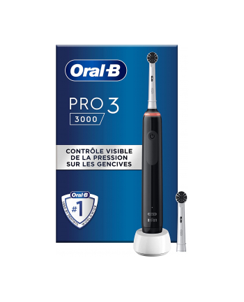 Braun Oral-B Pro 3 3000 PureClean, electric toothbrush (Kolor: CZARNY/Kolor: BIAŁY)