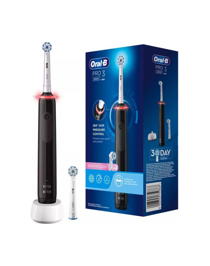 Braun Oral-B Pro 3 3000 Sensitive Clean, electric toothbrush (Kolor: CZARNY/Kolor: BIAŁY) główny