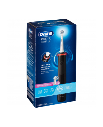 Braun Oral-B Pro 3 3000 Sensitive Clean, electric toothbrush (Kolor: CZARNY/Kolor: BIAŁY)