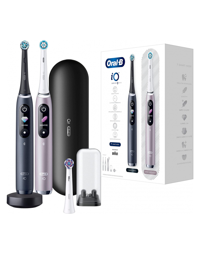Braun Oral-B iO Series 9 Electric Toothbrush (Kolor: CZARNY/rose, Kolor: CZARNY onyx/rose quartz with 2nd handpiece) główny