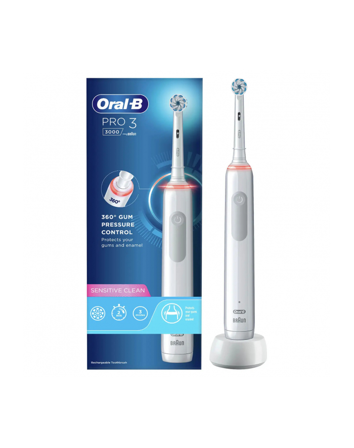 Braun Oral-B Pro 3 3000 Sensitive Clean, electric toothbrush (Kolor: BIAŁY) główny