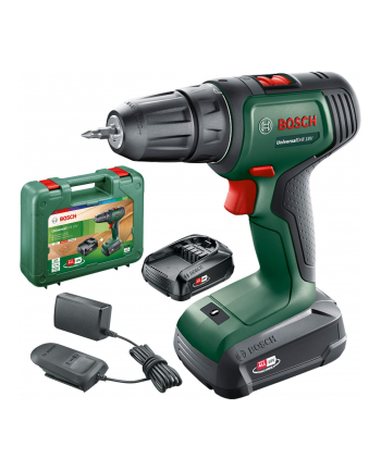 bosch powertools Bosch Cordless drill UniversalDrill 18V (green/Kolor: CZARNY, 2x Li-ion battery 1.5Ah, case)