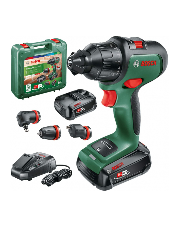 bosch powertools Bosch Cordless Impact Drill AdvancedImpact 18, with attachments (green/Kolor: CZARNY, 2x Li-Ion battery 2.5Ah, case) główny