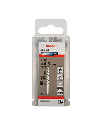 bosch powertools Bosch metal twist drill HSS-Co, DIN 338, 4.5mm (10 pieces, working length 47mm)