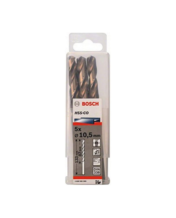 bosch powertools Bosch Metal twist drill HSS-Co, DIN 338,  10.5mm (5 pieces, working length 87mm)