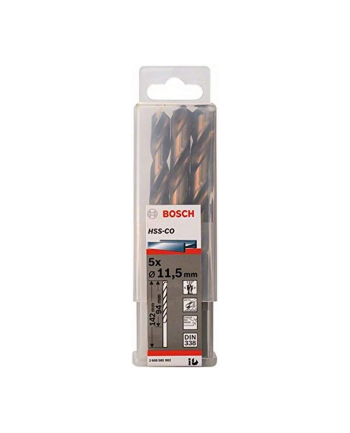 bosch powertools Bosch Metal twist drill HSS-Co, DIN 338,  11.5mm (5 pieces, working length 94mm)