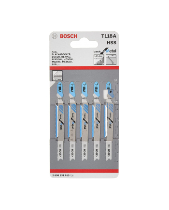bosch powertools Bosch jigsaw blade T 121 AF Speed for Metal, 92mm (5 pieces)