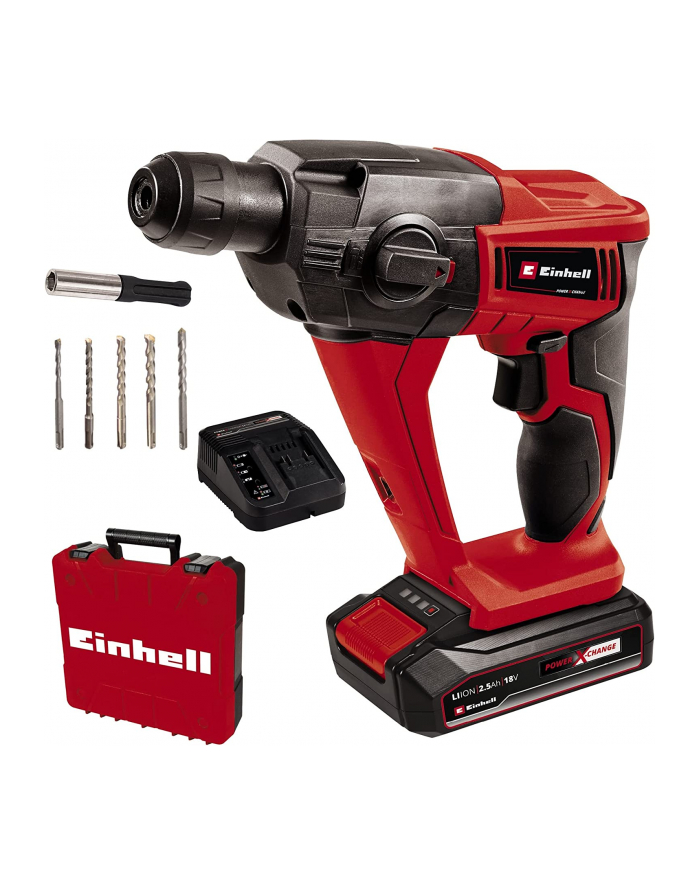 Einhell Cordless Hammer Drill TE-HD 18 Li (red/Kolor: CZARNY, Li-Ion battery 2.5 Ah, case) główny