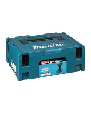 Makita Cordless impact wrench TD001GD201 XGT, 40V (blue/Kolor: CZARNY, 2x Li-Ion XGT battery 2.5Ah, in MAKPAC size 2)
