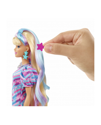 Mattel Barbie Totally Hair Doll (blonde) in star print dress