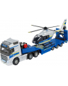 Majorette Volvo Police Transporter FH-16 Truck with Trailer and Airbus Helicopter Toy Vehicle (blue/silver) - nr 1